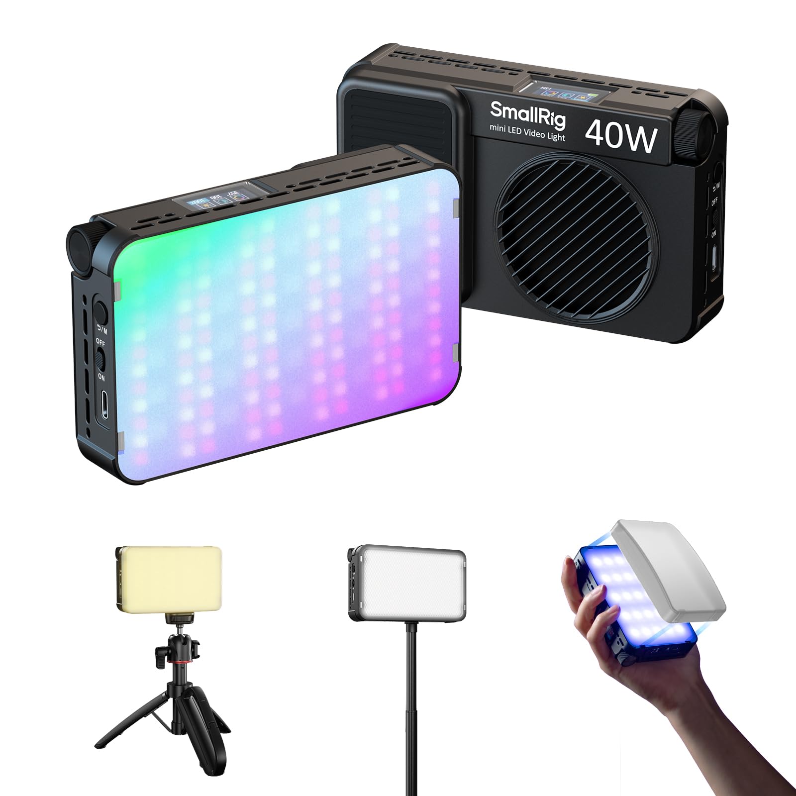 Amazon.co.jp: SmallRig RM 40C ミニLED RGBビデオライト、4800mAh